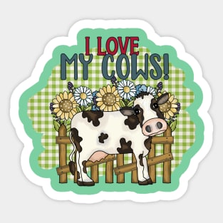 I Love My Cows Sticker